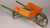 CHILD'S PAINTED WOOD WHEELBARR