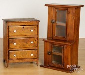 CHILD'S PINE STEPBACK CUPBOARD