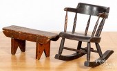 CHILD'S ROCKING CHAIR, 19TH C.