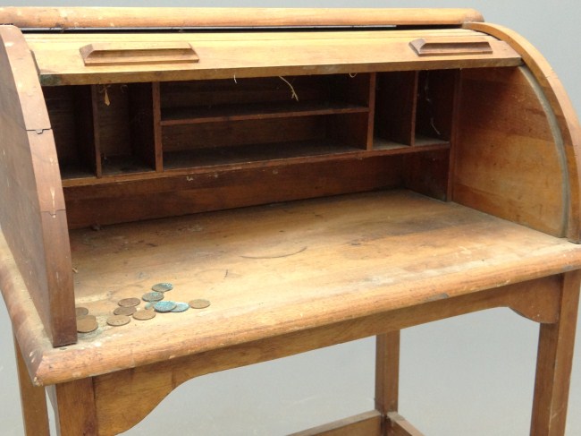 Child's rolltop desk with Paris ME.