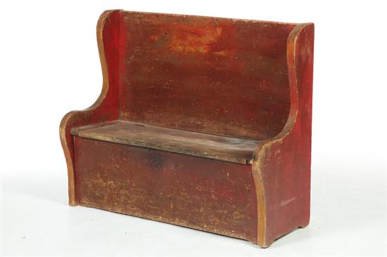 CHILD'S SETTLE BENCH.  American 