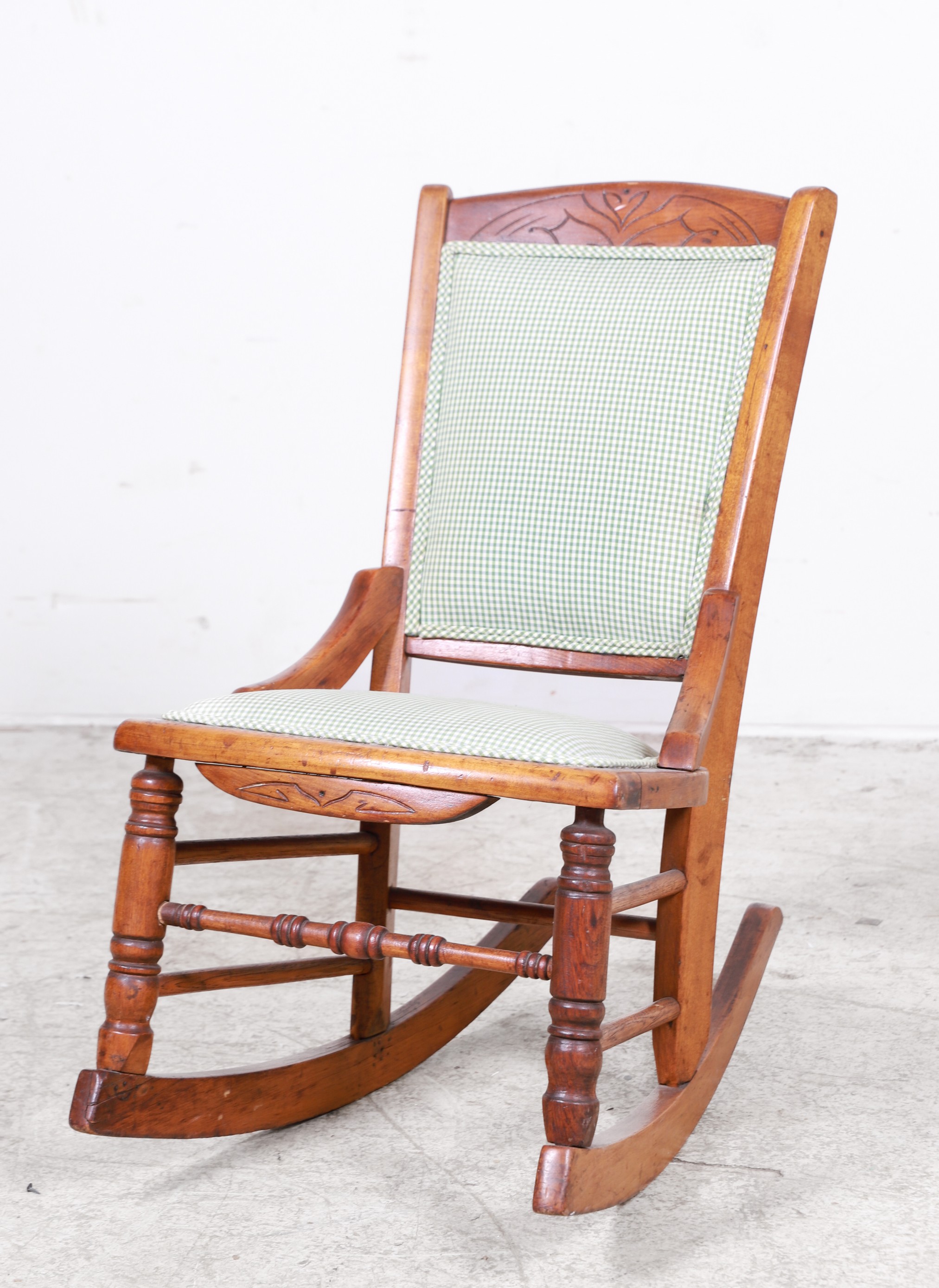 Child's size cherry upholstered