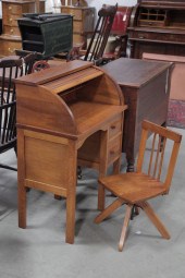 CHILD'S SIZE ROLLTOP DESK AND