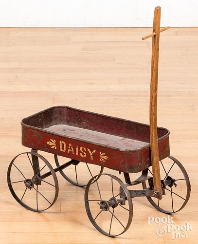 CHILD'S TIN DAISY WAGONChild's
