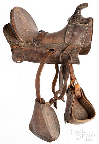 CHILD'S TOOLED LEATHER