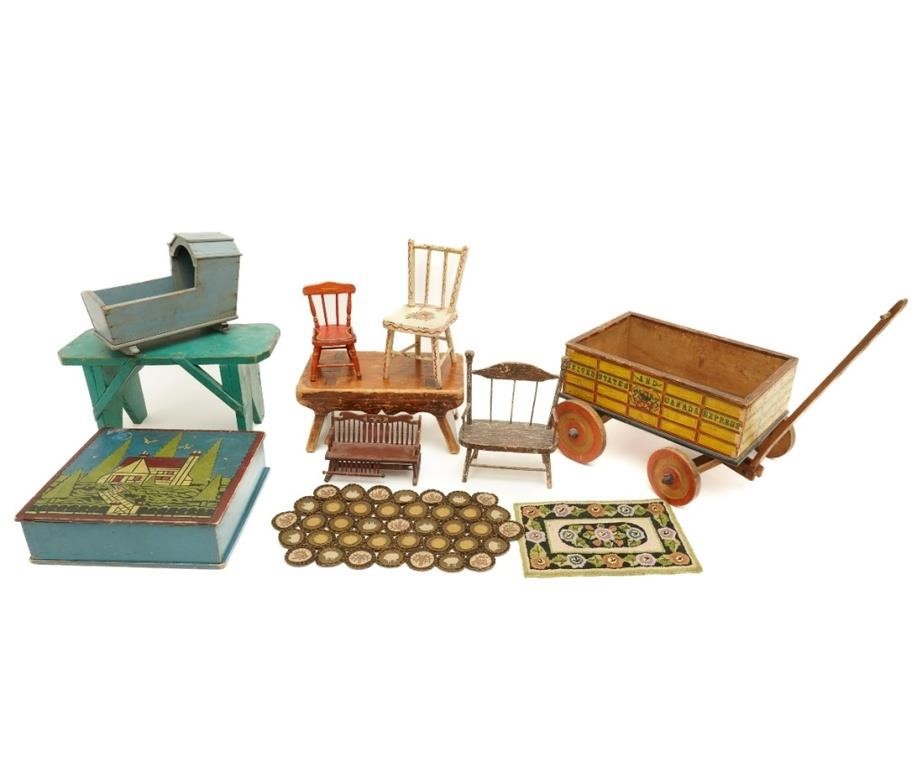 Childs wagon with lithograph