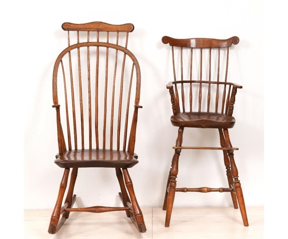 Child's Windsor maple high chair,