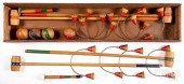 CHILD'S WOODEN CROQUET SET, CA