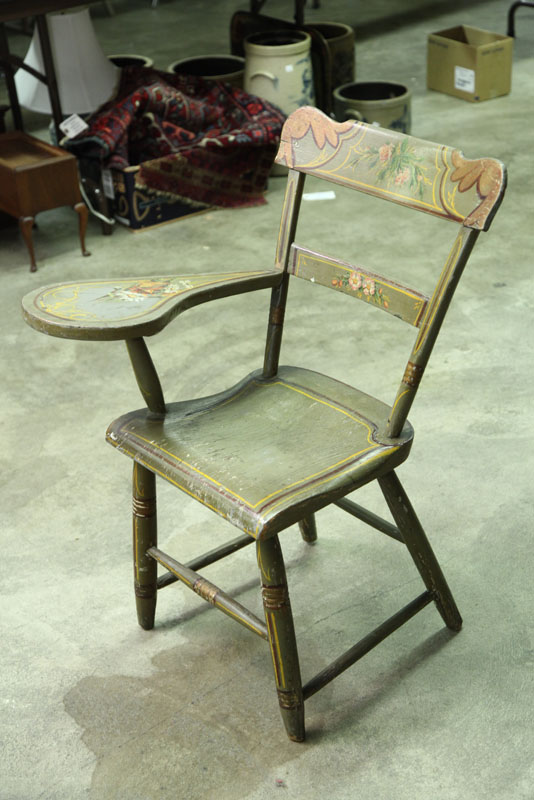 CHILD'S WRITING CHAIR. Green