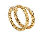 CHIMENTO 18K GOLD & RUBY SNAKE