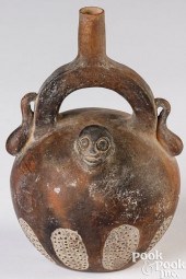 CHIMU POTTERY BRIDGE VESSELChi