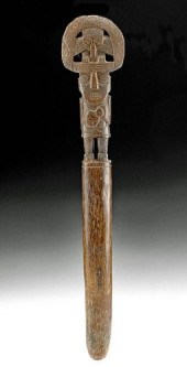 CHIMU WOOD STAFF FINIAL W/ STA