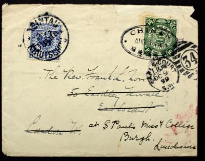 China: 1899 re-addressed envelope