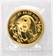 CHINA 1986 1/2 OZT GOLD PANDA