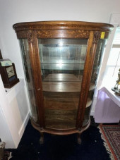 CHINA CLOSET, ROUND OAK, CARVE