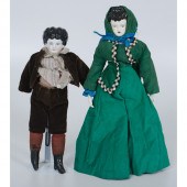 China Head Dolls A pair of Chi