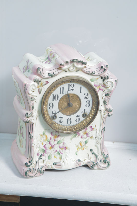 CHINA MANTLE CLOCK. Ansonia