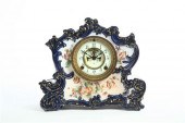 CHINA MANTLE CLOCK. Time and s