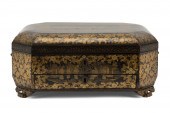 CHINA TRADE BLACK & GILT LACQU