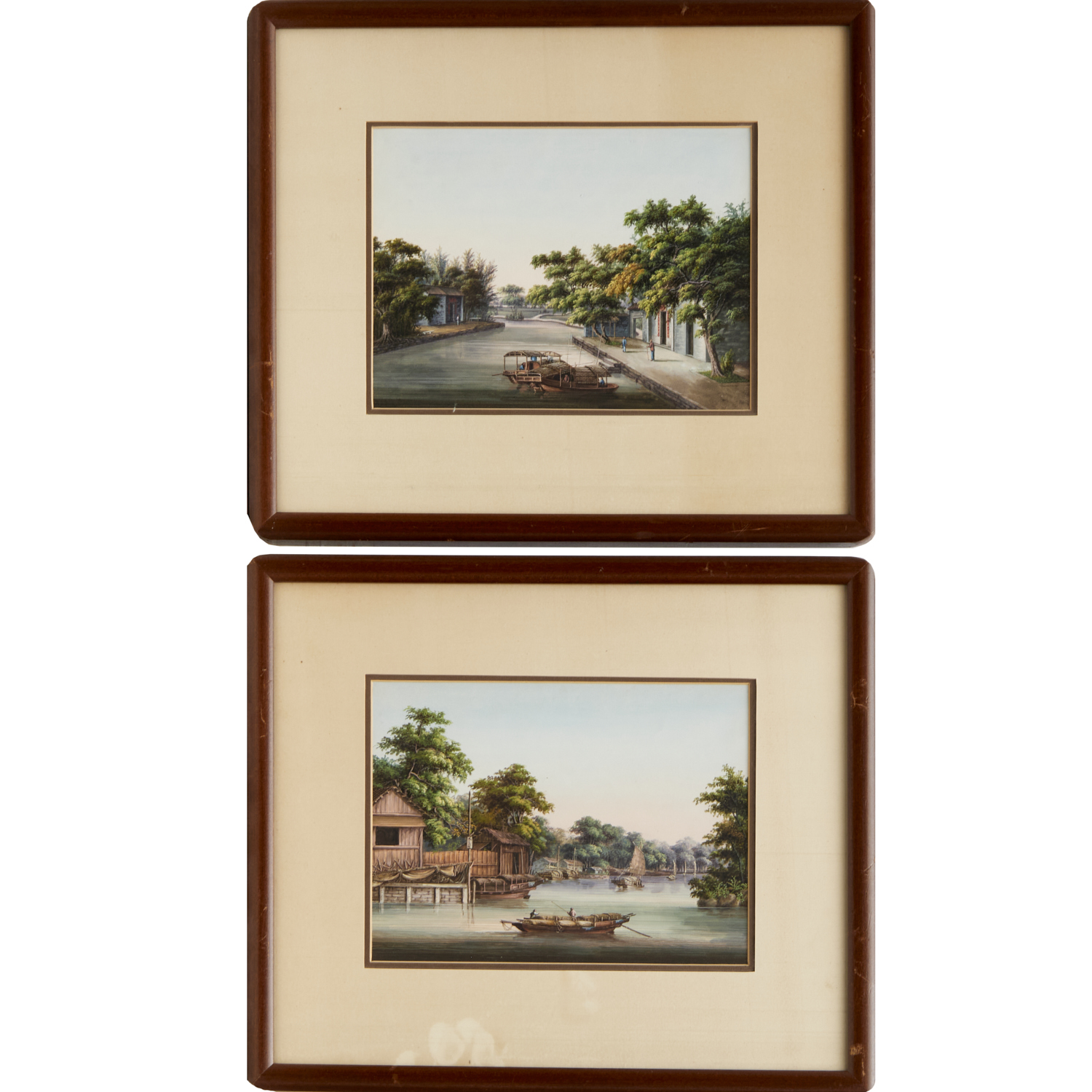 CHINA TRADE SCHOOL, PAIR GOUACHE
