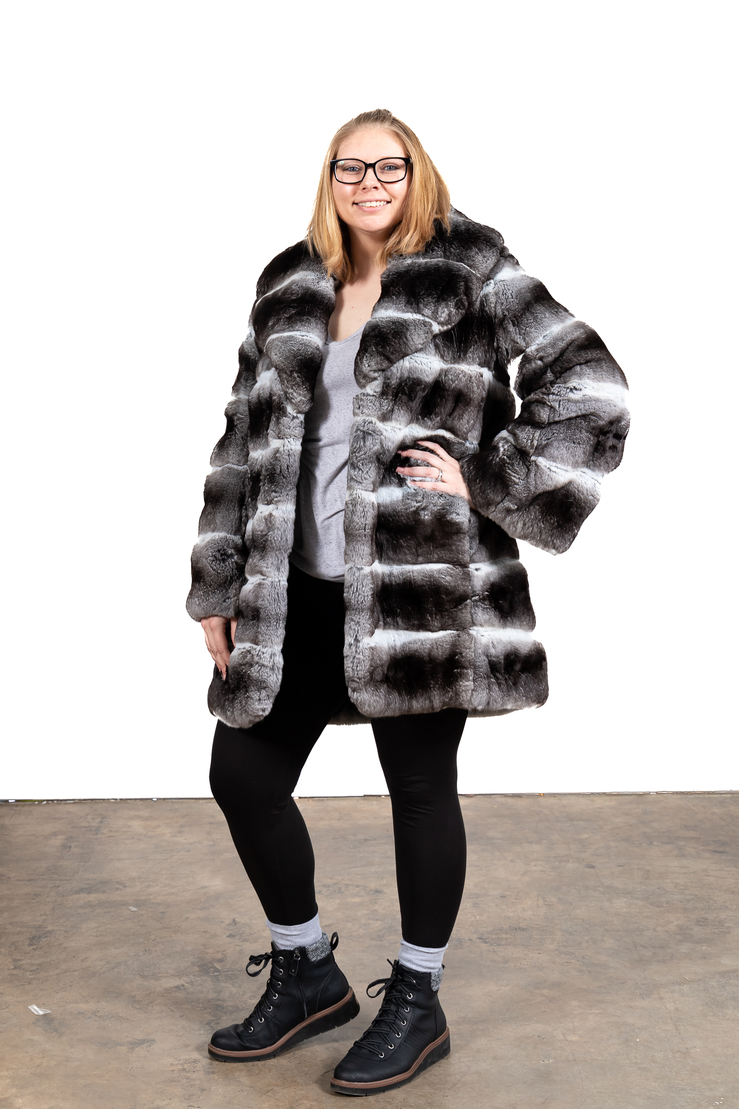 CHINCHILLA FUR STROLLER COAT,