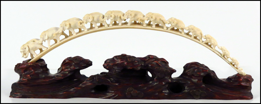 CHINEE CARVED IVORY TUSK.