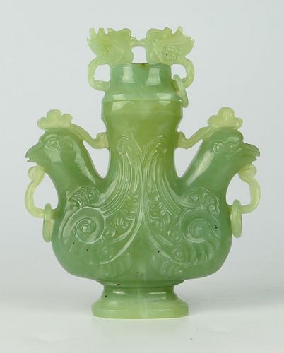 CHINES JADE COVERED INCENSE IN A