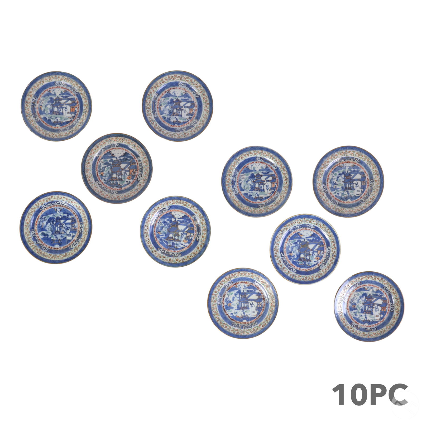 CHINESE 10PC PORCELAIN LANDSCAPE