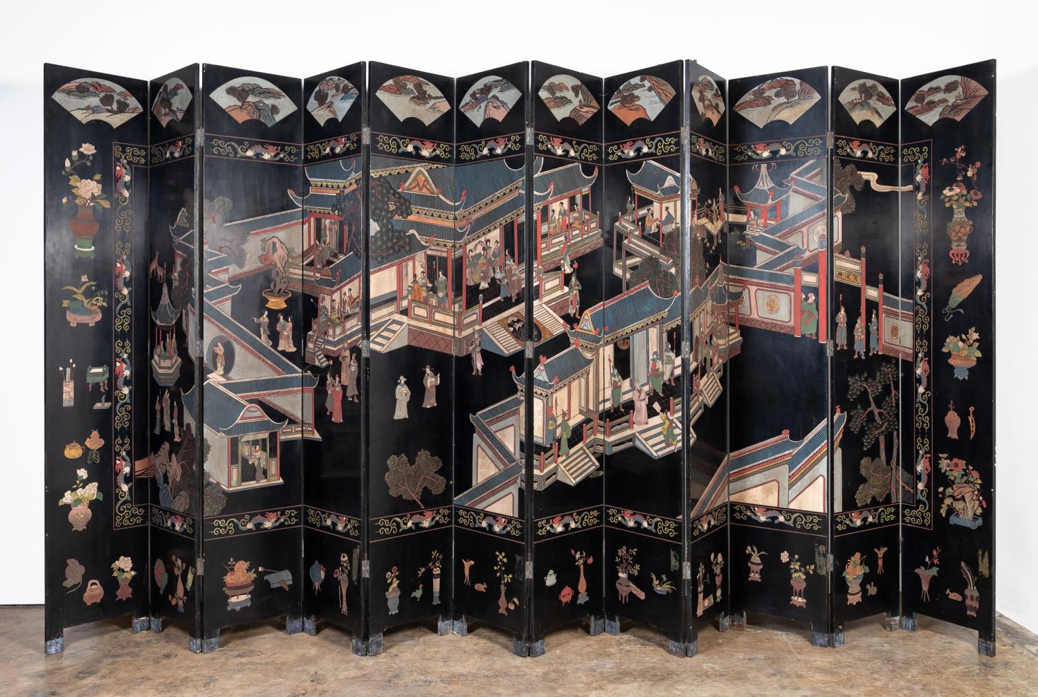 CHINESE 12 PANEL COROMANDEL FLOOR
