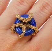 CHINESE 14K GOLD & SODALITE SE