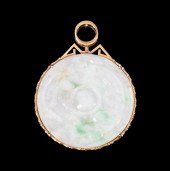 CHINESE 14K YELLOW GOLD & JADE