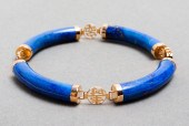 CHINESE 14K YELLOW GOLD & LAPI
