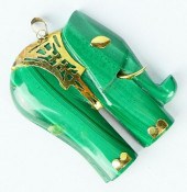 CHINESE 14K YELLOW GOLD MALACH