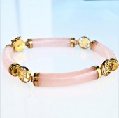 CHINESE 14K YG ROSE QUARTZ BRA