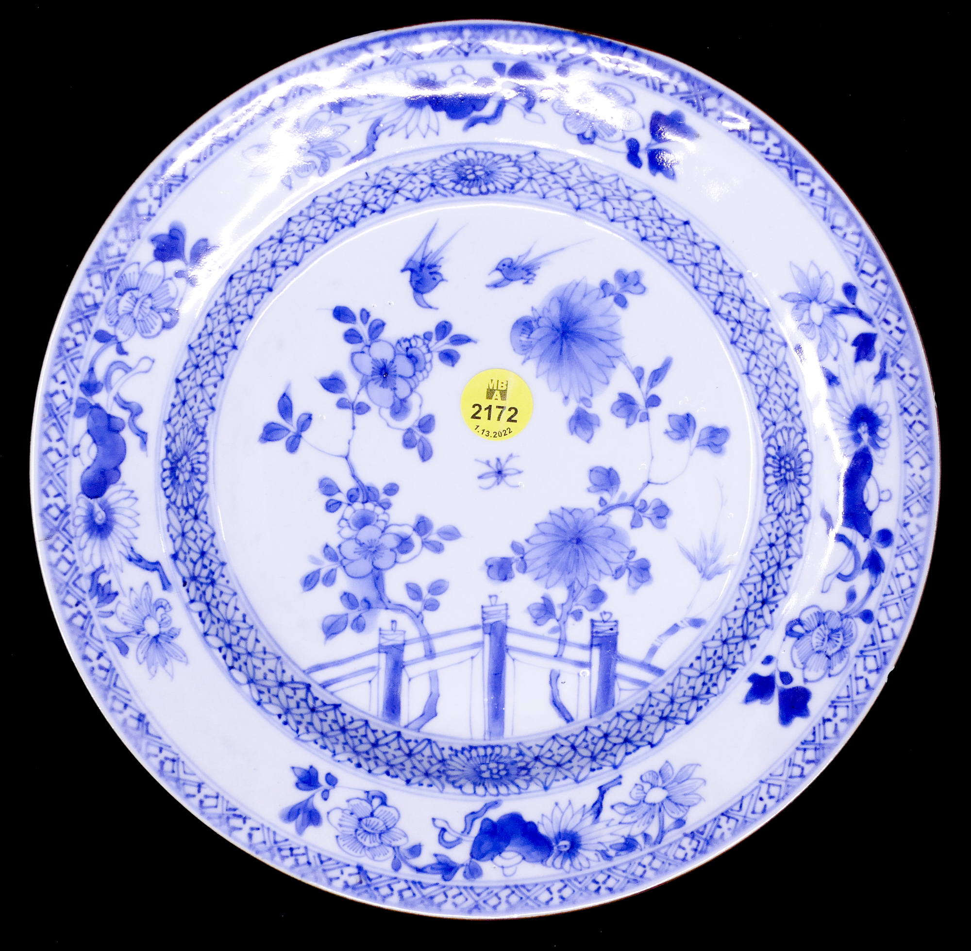 Chinese 18th Century B&W Dish- AS