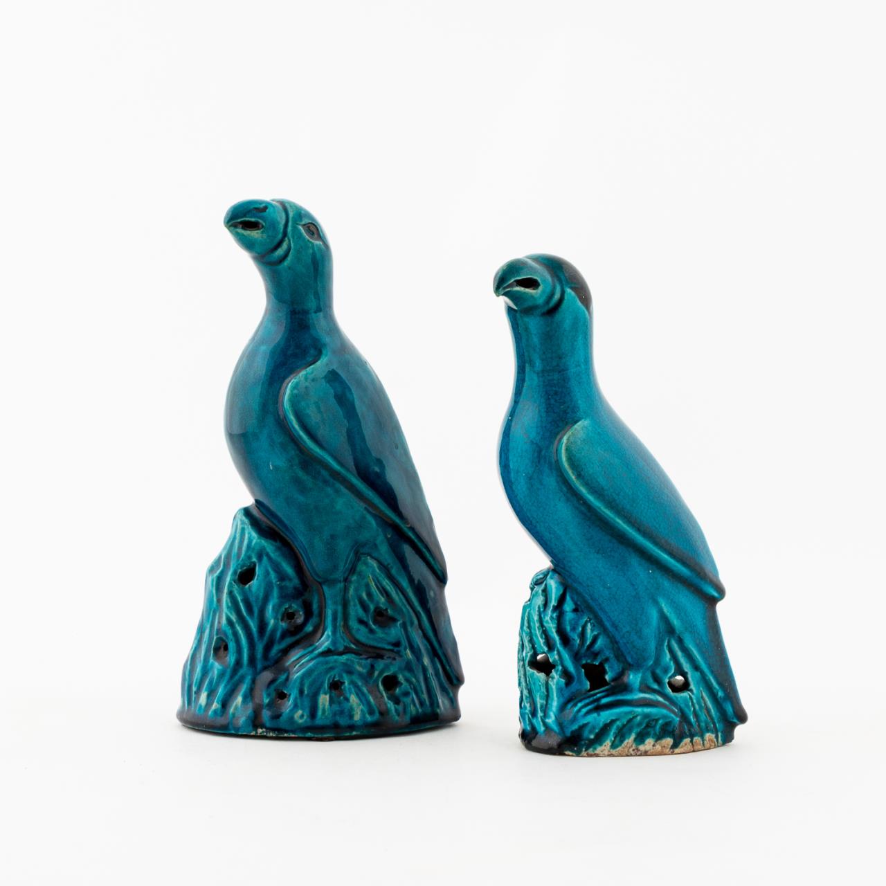 CHINESE, 2 TURQUOISE GLAZE