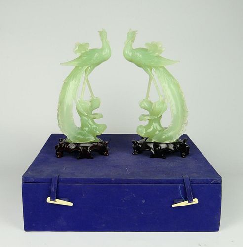 CHINESE (2) VINTAGE CARVED JADE