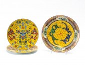 CHINESE 3PCS FAMILLE JAUNE DOU