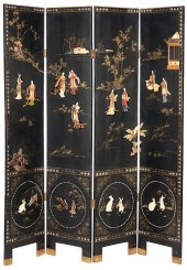 CHINESE 4-PANEL INLAID & HARDS