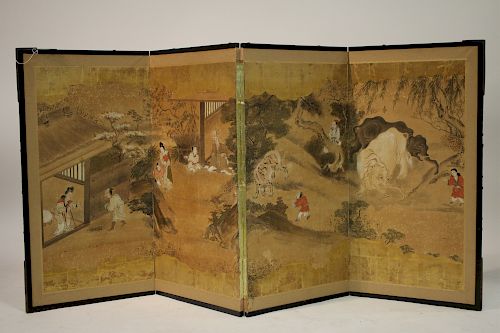 CHINESE 4-PANEL WATERCOLOR
