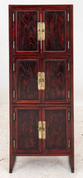 CHINESE 6 DOOR RED WOOD TALL C