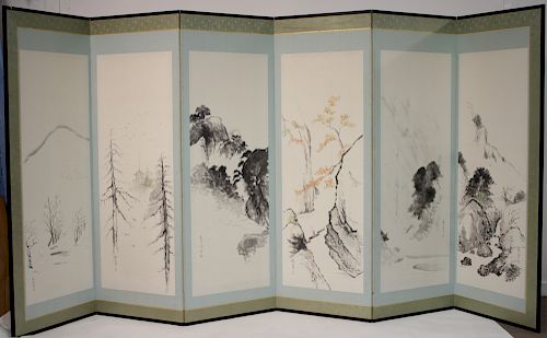 CHINESE 6-FOLD SCREENDepicts