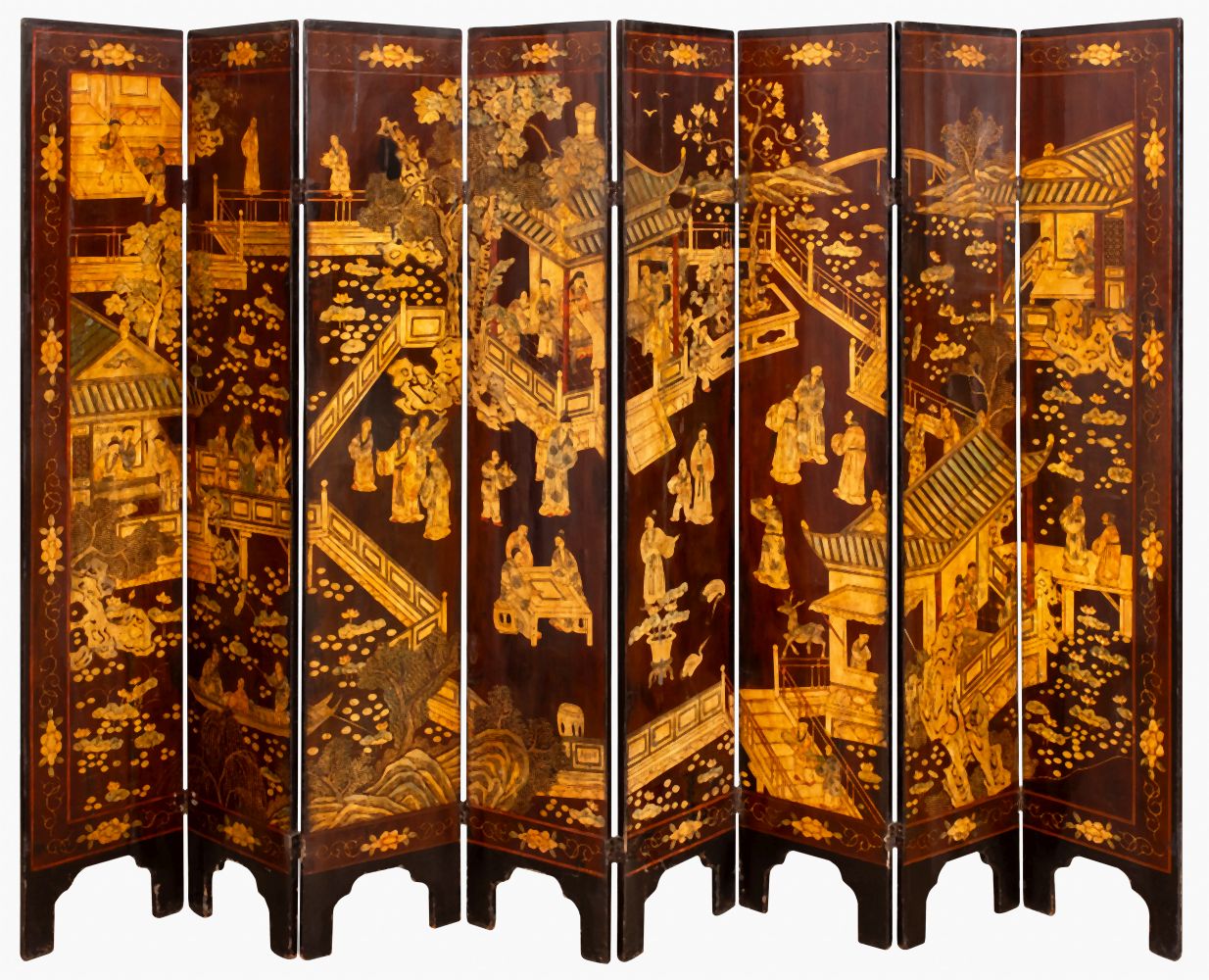 CHINESE 8 PANEL COROMANDEL WOOD