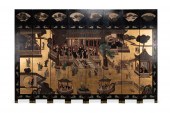 CHINESE 8-PANEL LACQUER SCREEN