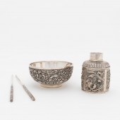 CHINESE .900 SILVER BOWL, CHOP