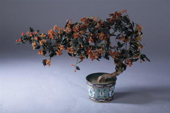 CHINESE AGATE AND JADE TREE.