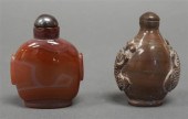 CHINESE AGATE SNUFF BOTTLE AND