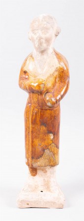 CHINESE AMBER-GLAZED BUFF POTT