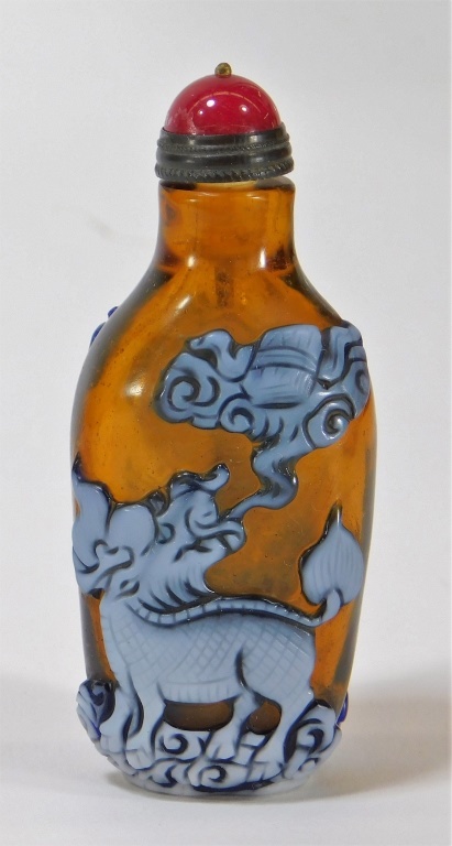 CHINESE AMBER PEKING GLASS