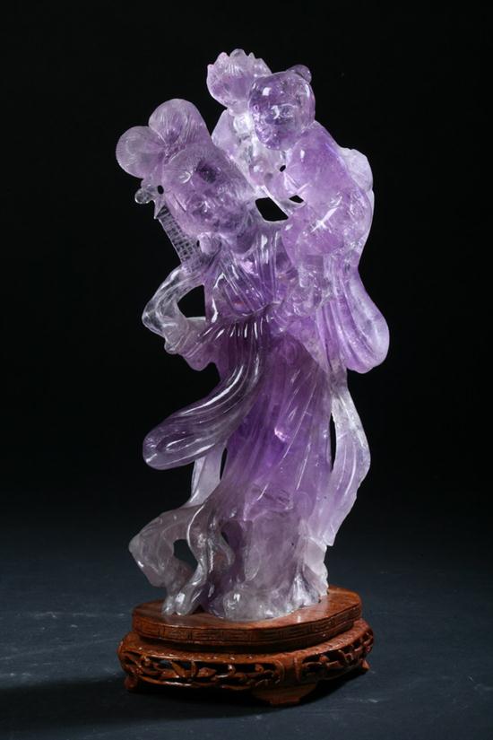 CHINESE AMETHYST FIGURE OF MEIREN